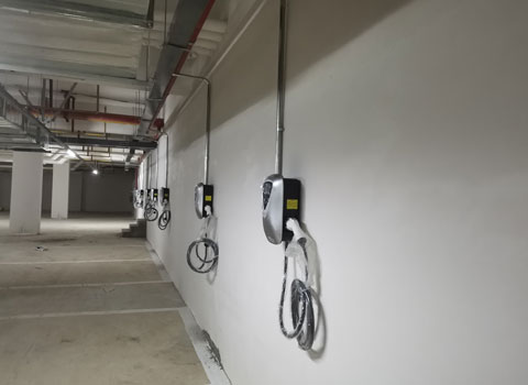 小區地下停車場7kw充電樁安裝項目案例